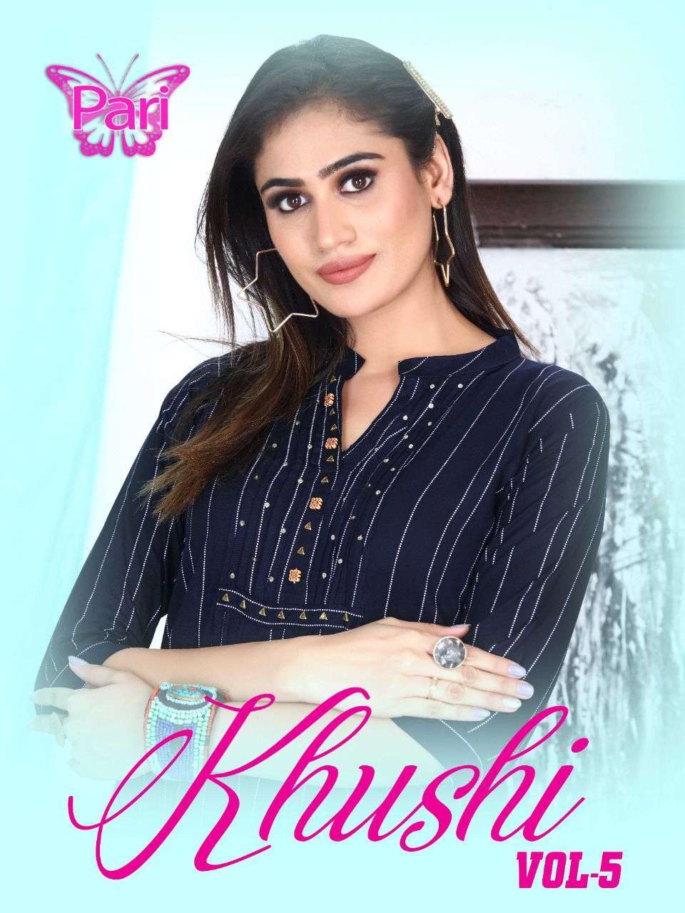 pari khushi vol 5 series 6001-6010 rayon 18 kg kurti 