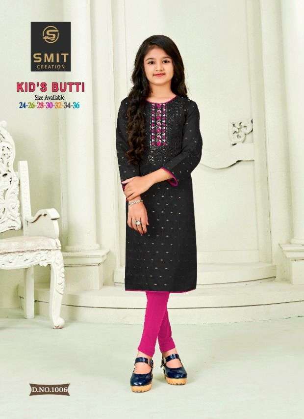 poonam kids butti series 1001-1006 pure chanderi kurti