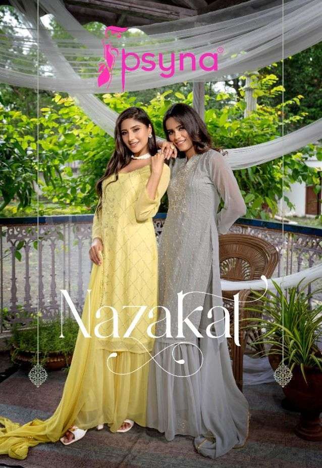 psyna nazakat series 1001-1006 georgette sharara suit 