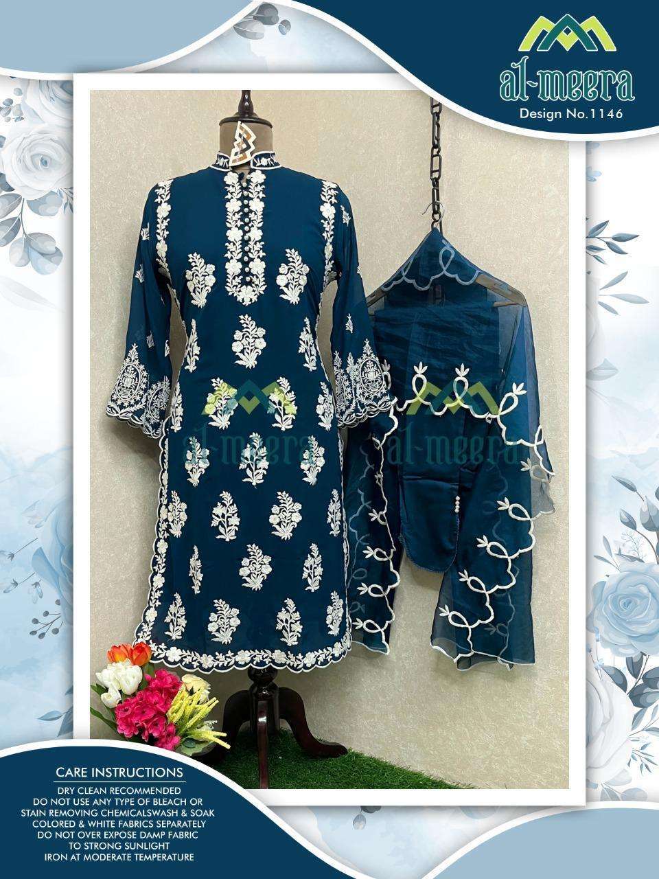 queen studio al meera 1146 faux georgette readymade suit 