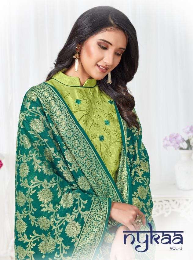 raghav royals nykaa vol 3 series 47001-47012 cotton suit 