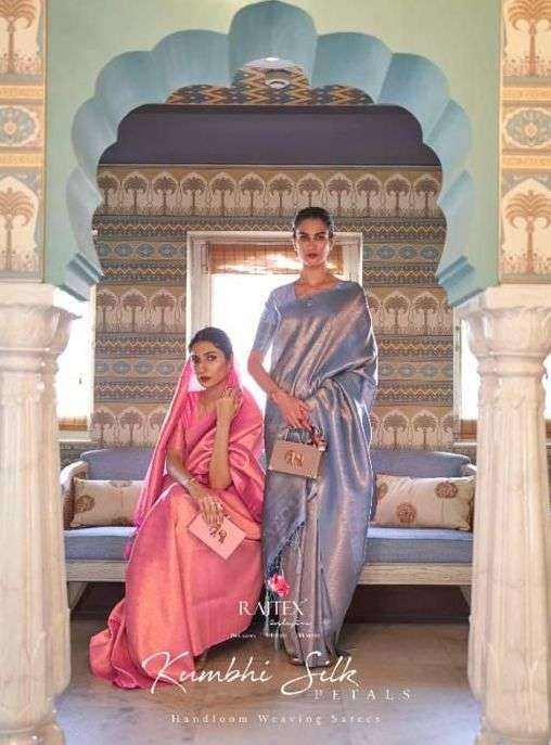 rajtex kumbhi silk petals series 236001-236006 handloom silk saree