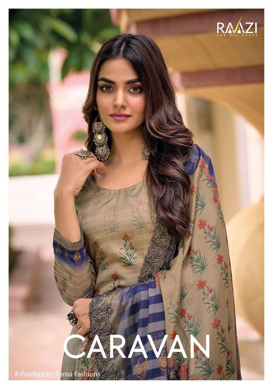 rama fashions caravan series 10001-10008 tussar silk suit 