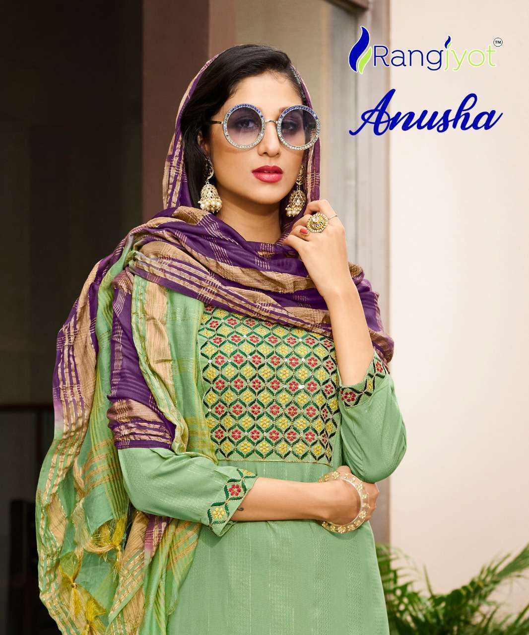 rangjyot anusha vol 1 series 1001-1006 14 kg rayon readymade suit