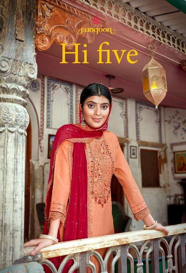 rangoon hi five series 3891-3896 jercy silk readymade suit