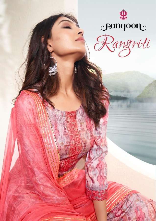 rangoon rangriti series 3951-3954 pure muslin jacquard suit 