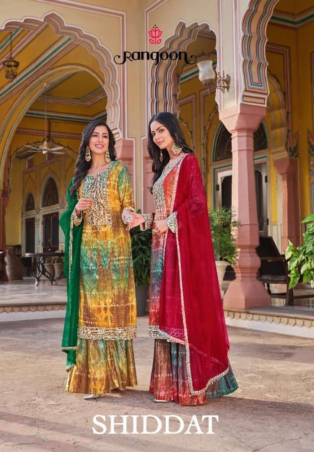 rangoon shiddat series 3721-3724 pure muslin  readymade suit