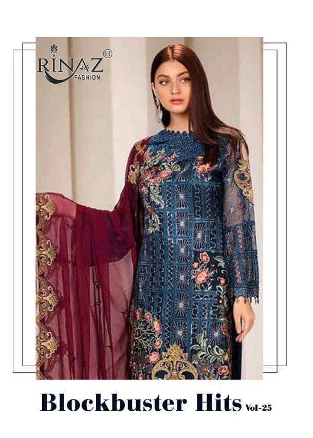 rinaz block buster vol 25 series 37001-37004 faux georgette suit 