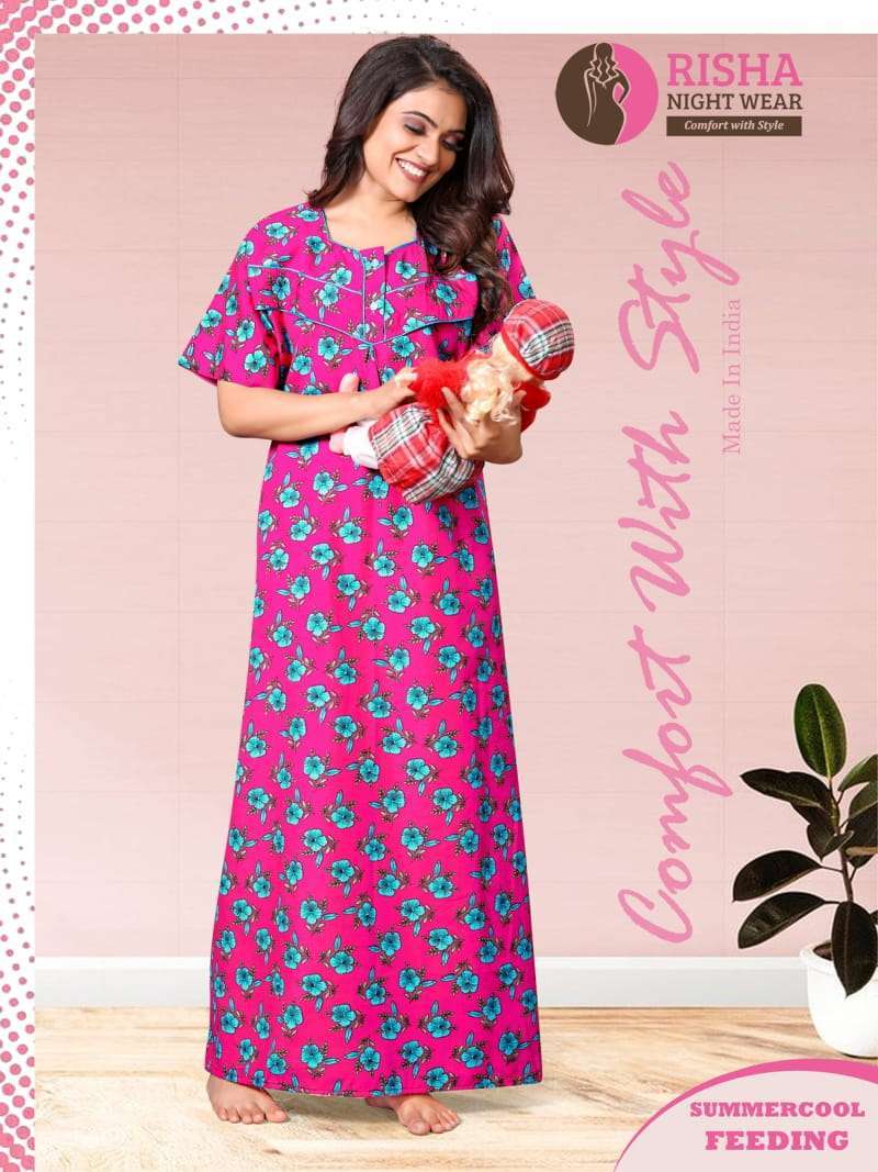 risha summer cool feeding spun base night gown 