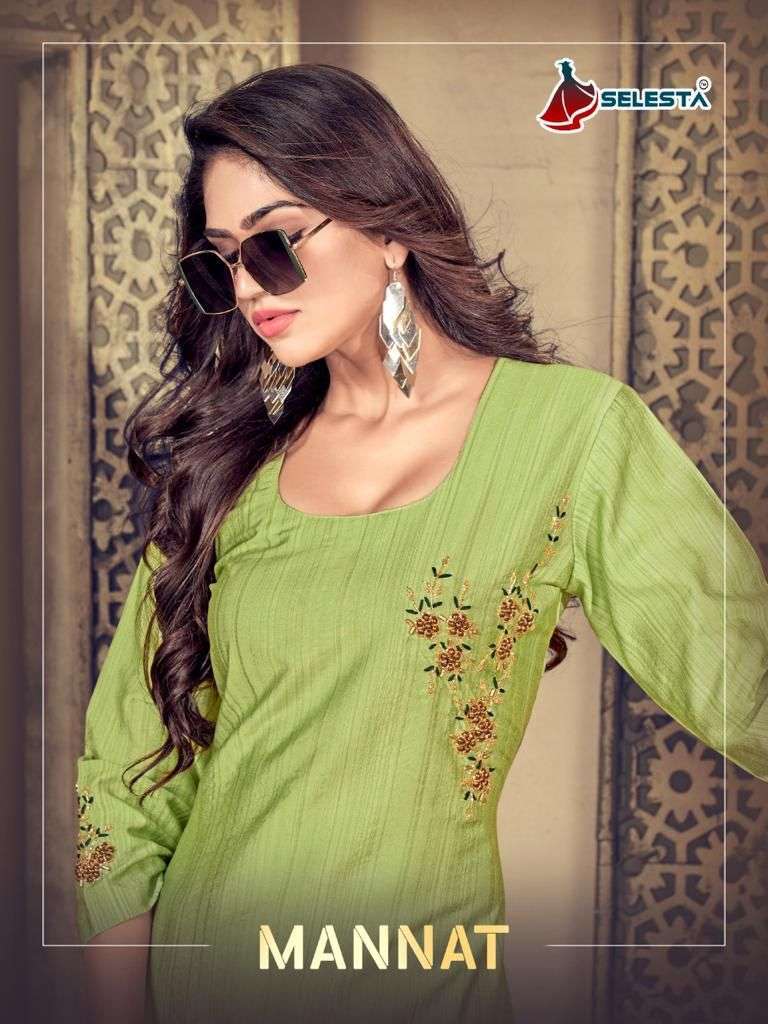 selesta mannat series 1001-1005 pure viscose kurti