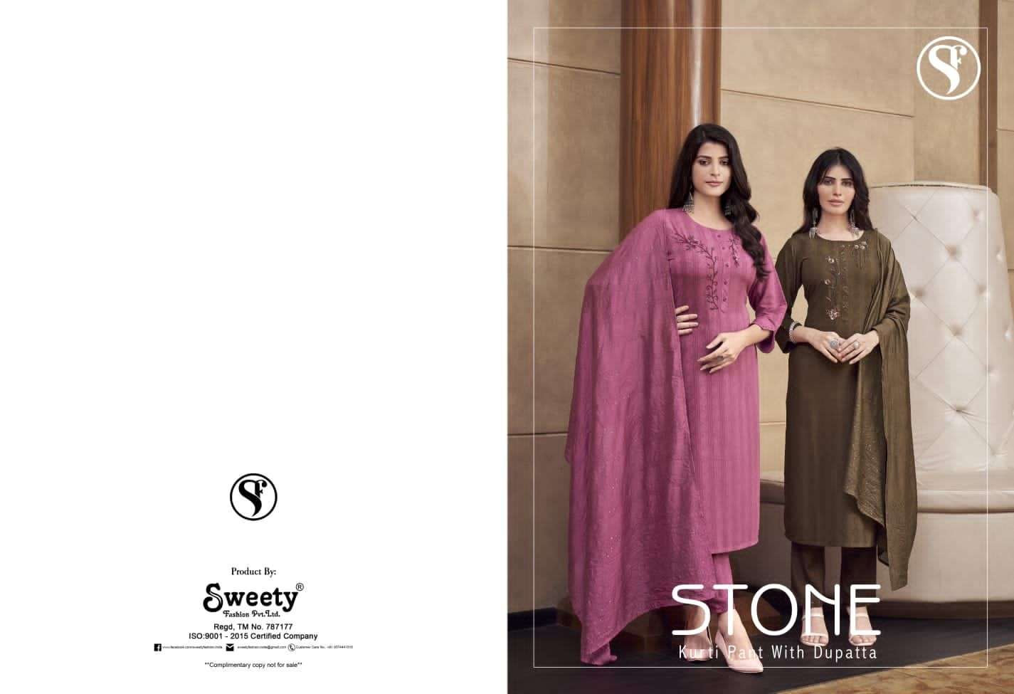 sweety fashion stone series 1001-1008 rayon readymade suit 