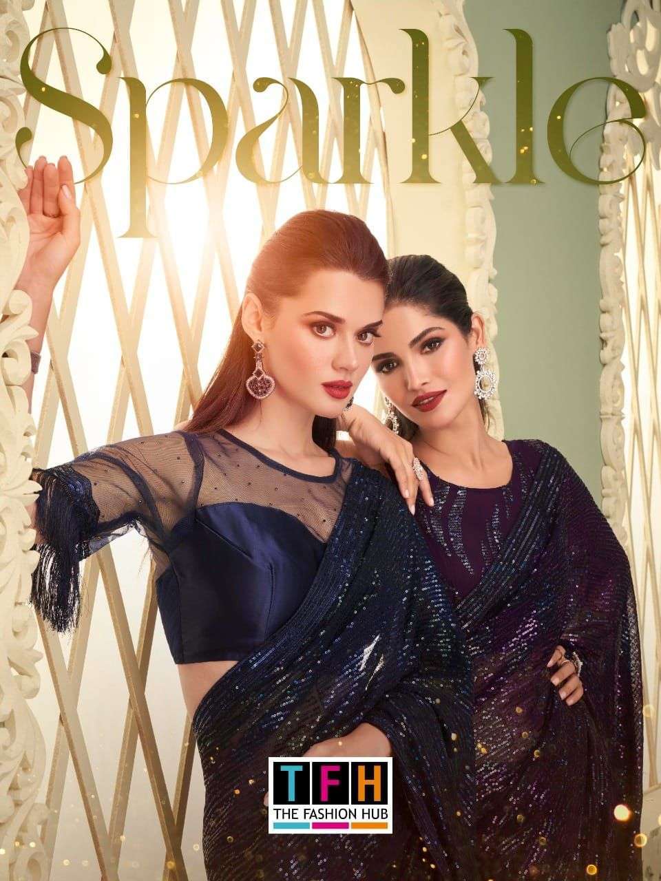 tfh sparkle vol 3 series 7201-7212 smooth georgette saree