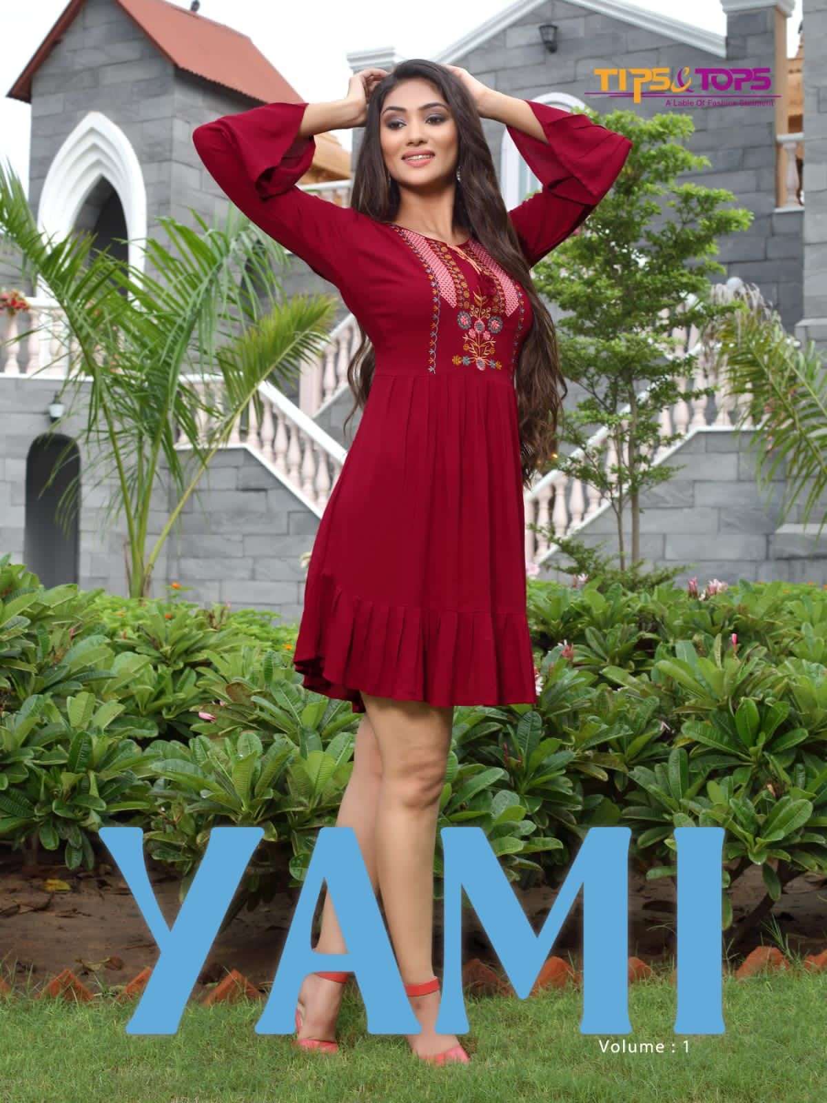 tips & tops yami series 101-106 rayon wrinkle kurti