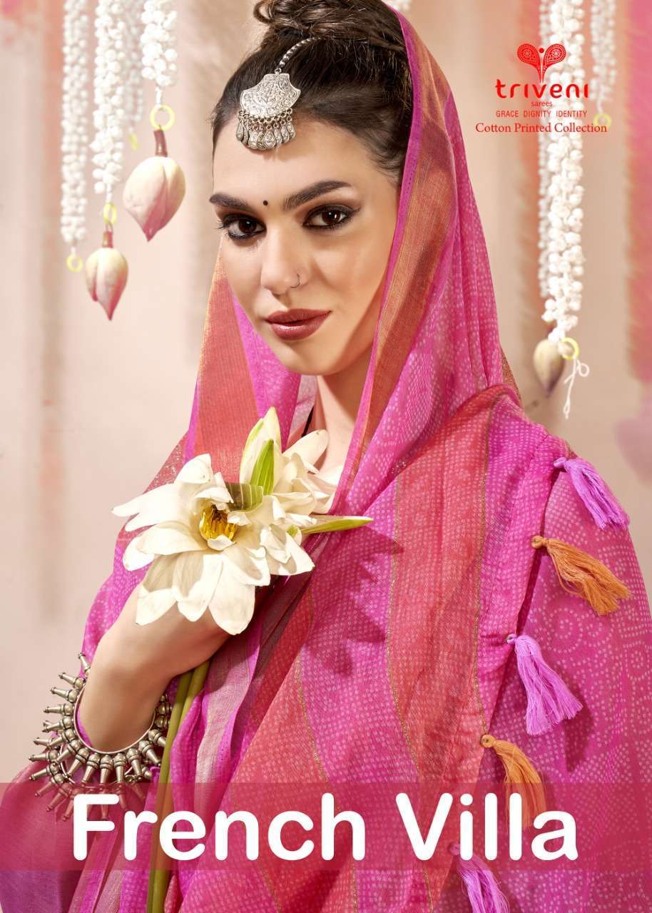 triveni french villa series 17431-17438 cotton saree