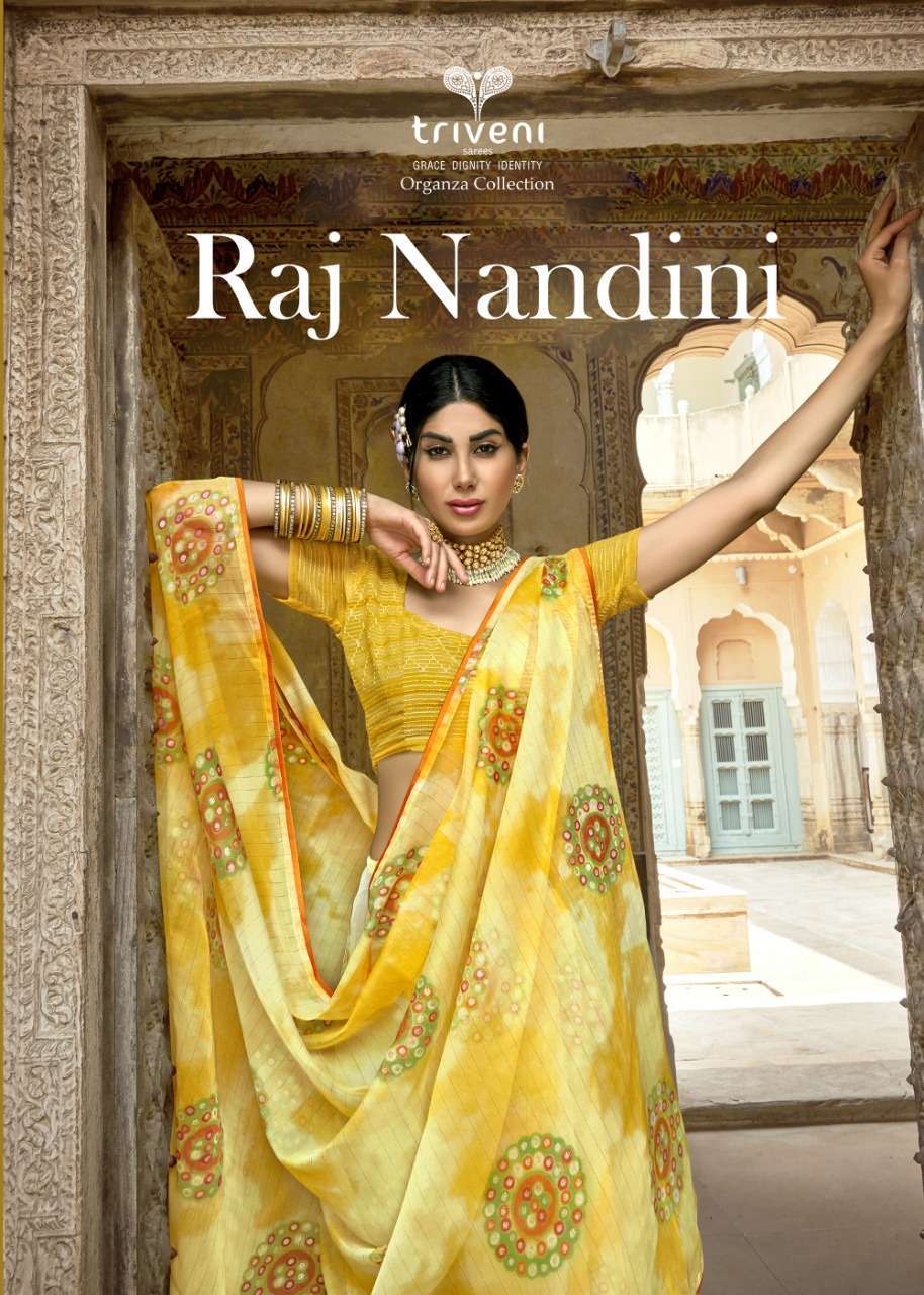 triveni rajnandini series 17121-17128 organza saree 
