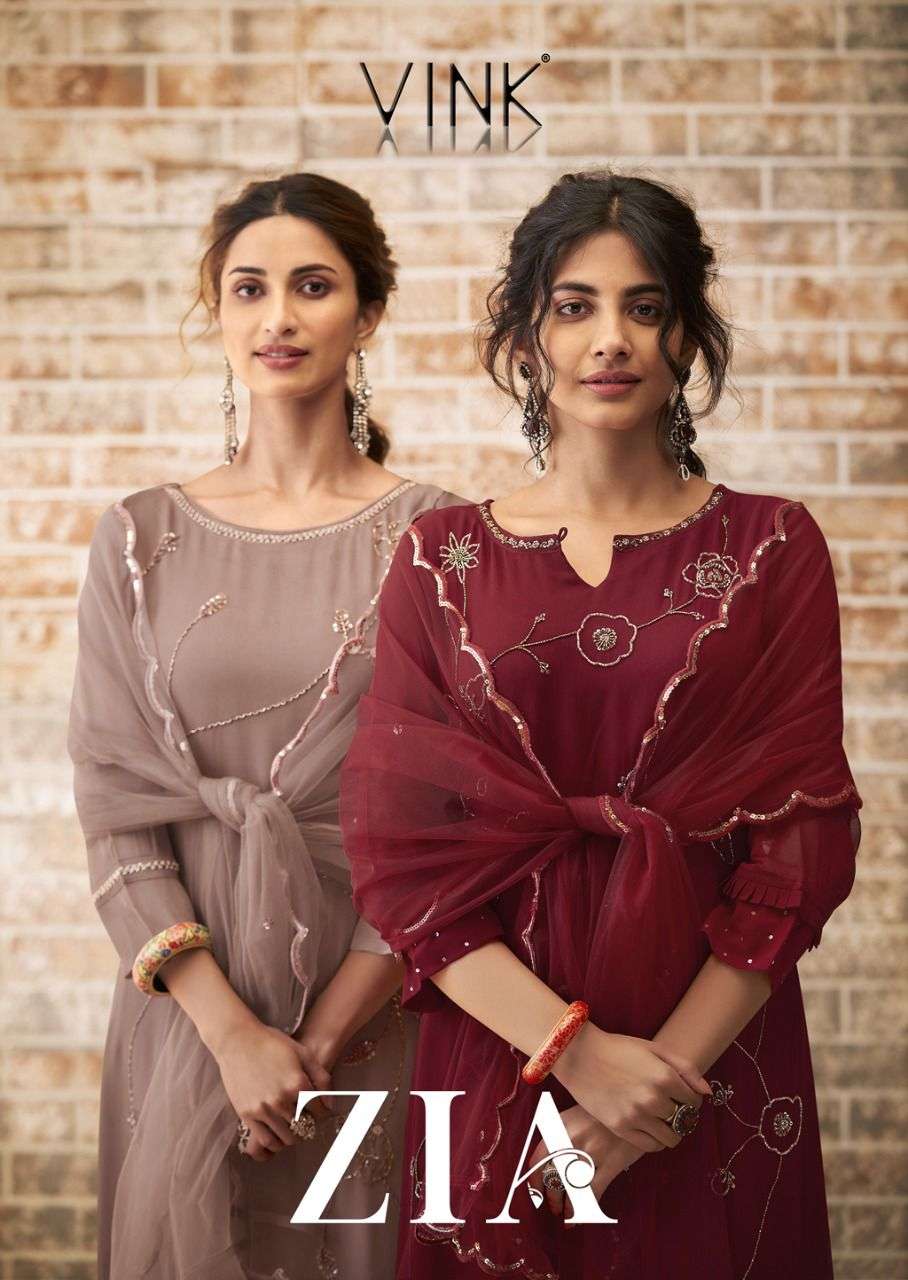 vink zia designer heavy georgette suit 