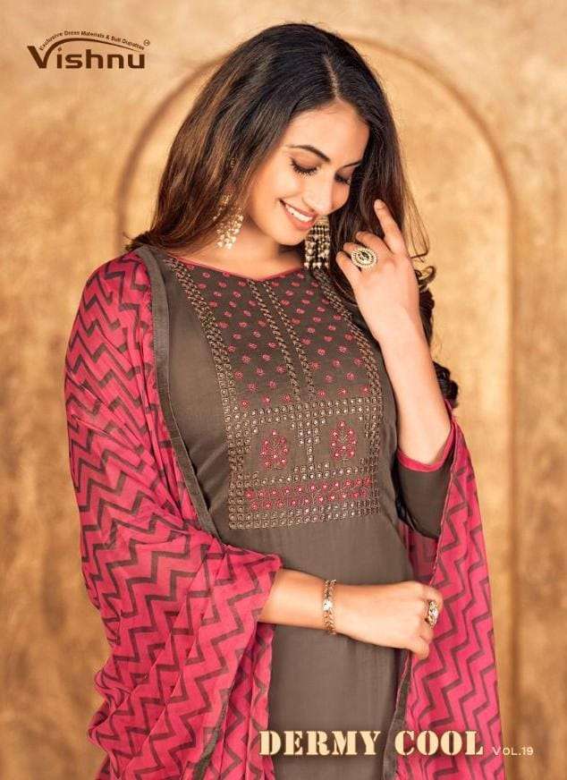 vishnu dermy cool vol 19 series 69001-69012 chanderi suit