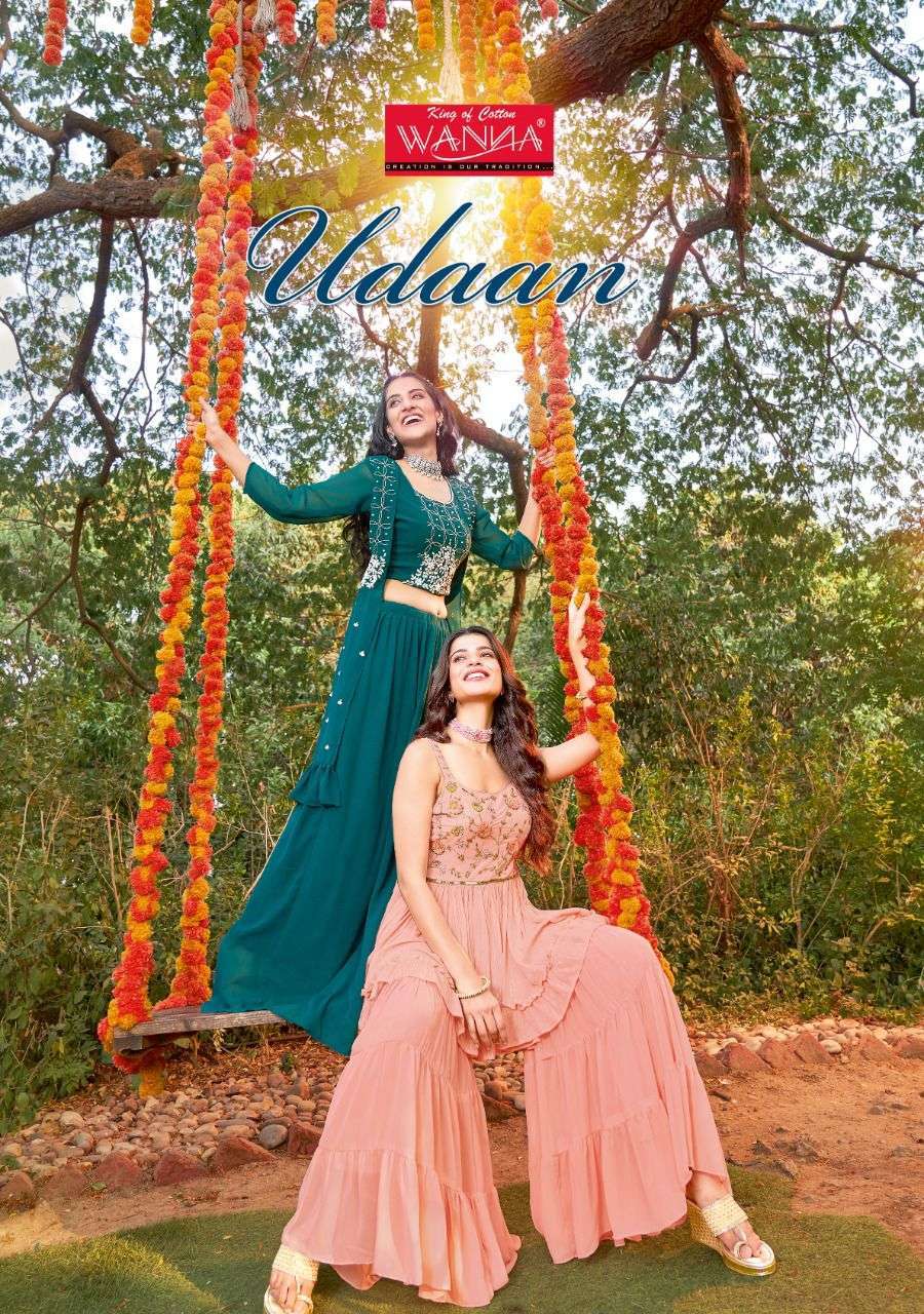 wanna udaan series 1001-1005 heavy georgette sharara suit 