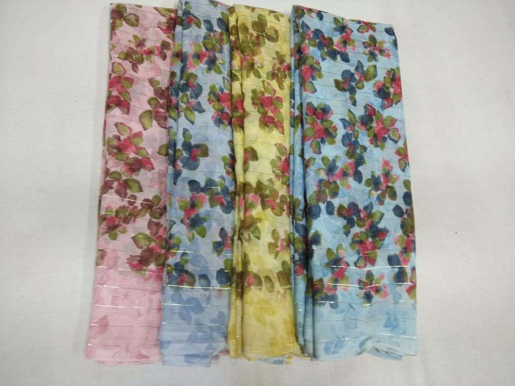 weightless jari printed saree poonam saree four color matching set