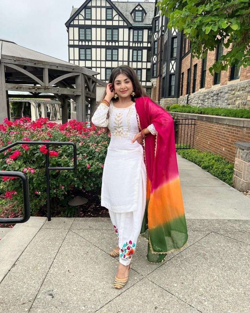 x-lady patiyala suit designer rayon slub suit 