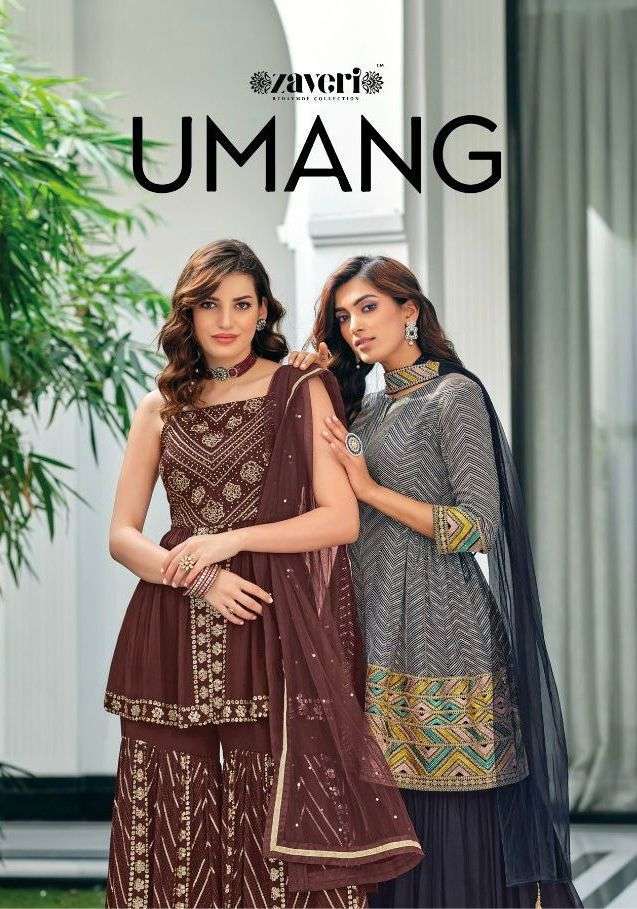 zaveri umang series 1055-1058 pure viscose suit 