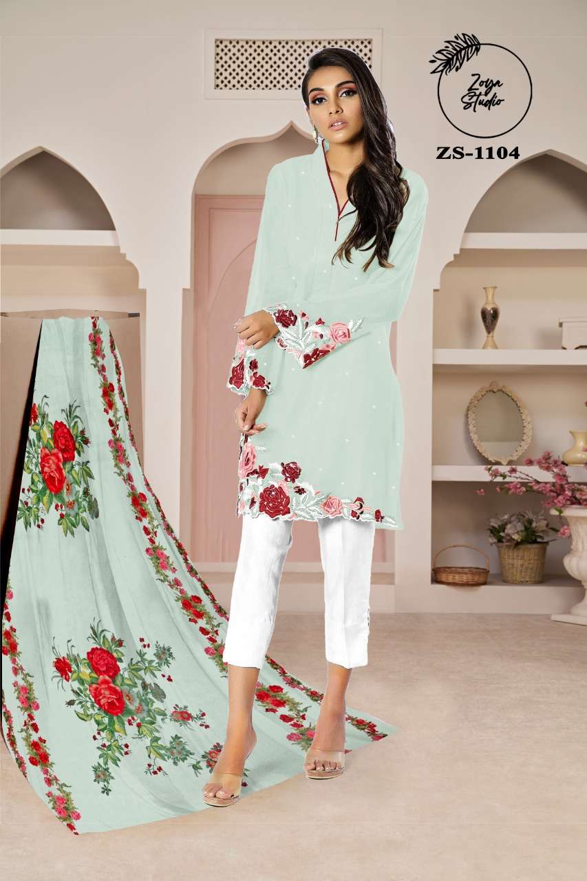 zoya sutdio zs-1104 designer pure georgette suit 