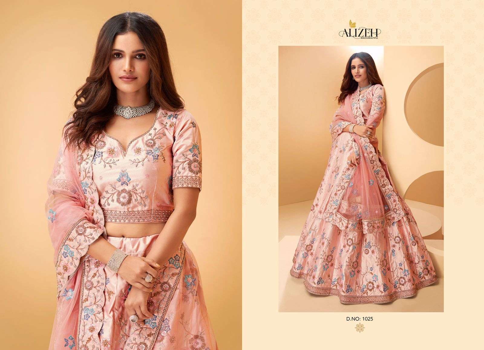 alizeh sangeet 1025 designer premium silk lehenga 