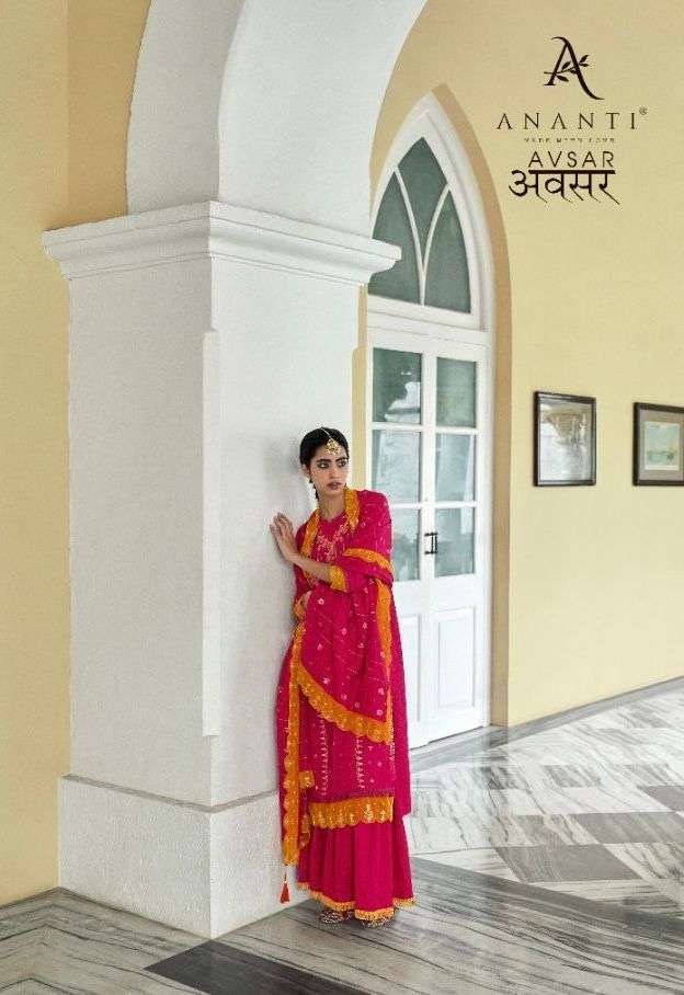 ananti avasar series 7001-7005 viscose readymade sharara suit 
