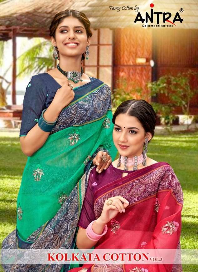 antra kolkata cotton vol 3 series 87701-87703 rajjo net saree