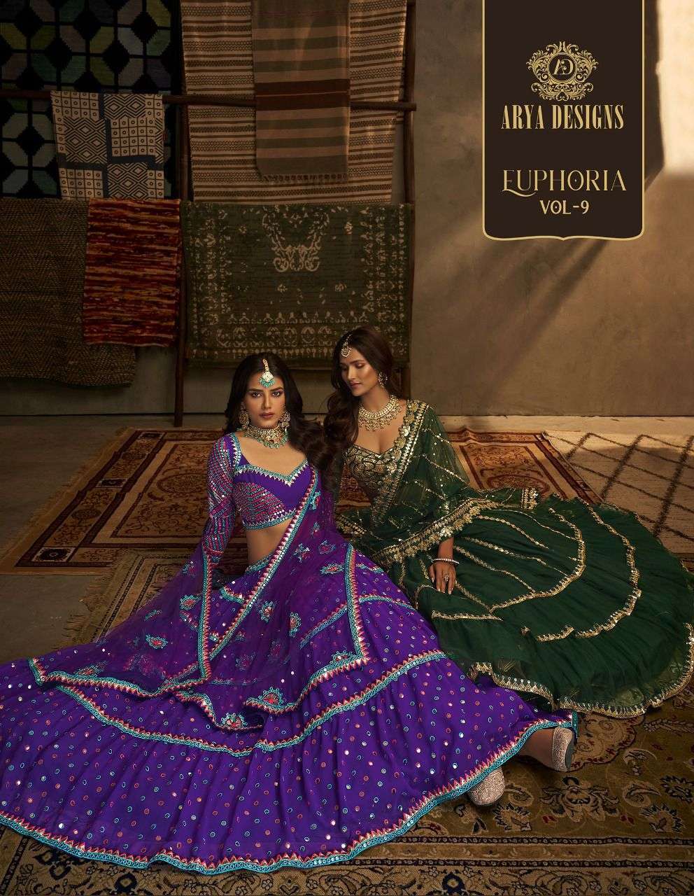 arya designs euphoria vol 9 series 32001-32006 georgette lehenga 