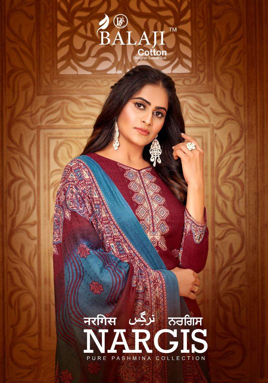 Balaji Nargis Pashmina series 1001-1008 pure pashmina suit 