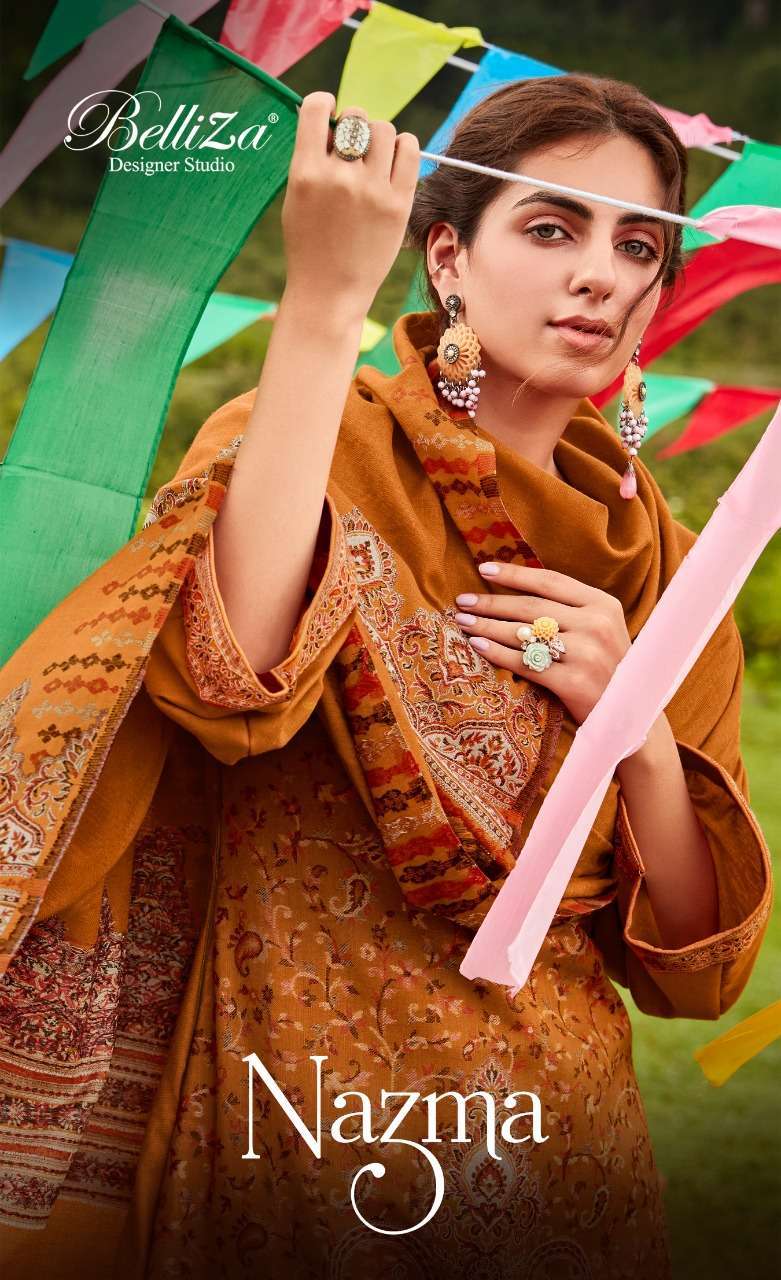 belliza nazma series 730001-730008 pure wool pashmina suit