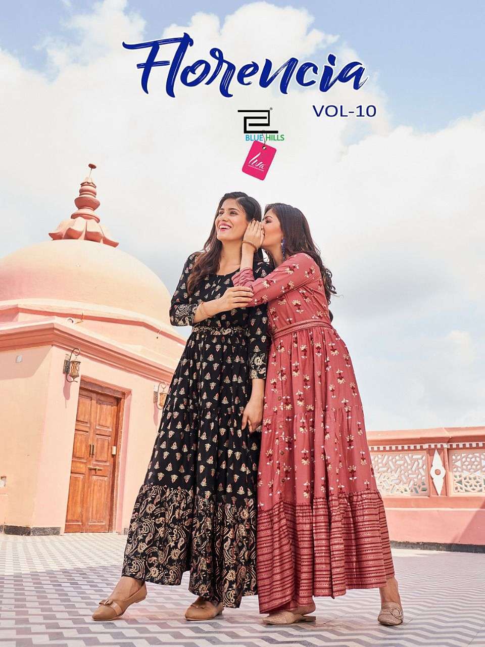 blue hills florencia vol 10 series 10001-10008 14 kg rayon kurti