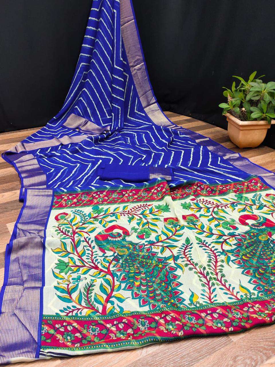 chiffon designer pure chiff viscose saree 