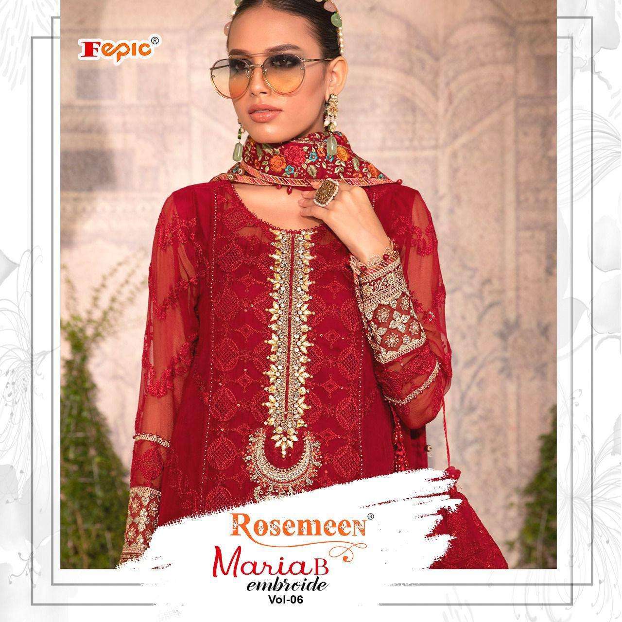 fepic maria b embroide vol 6 series 60023-60028 faux georgette suit