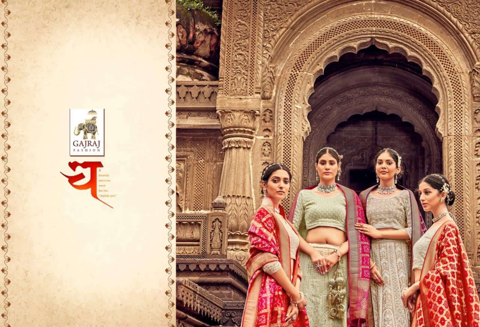 gajraj 8001-8006 series georgette lucknowi work lehenga