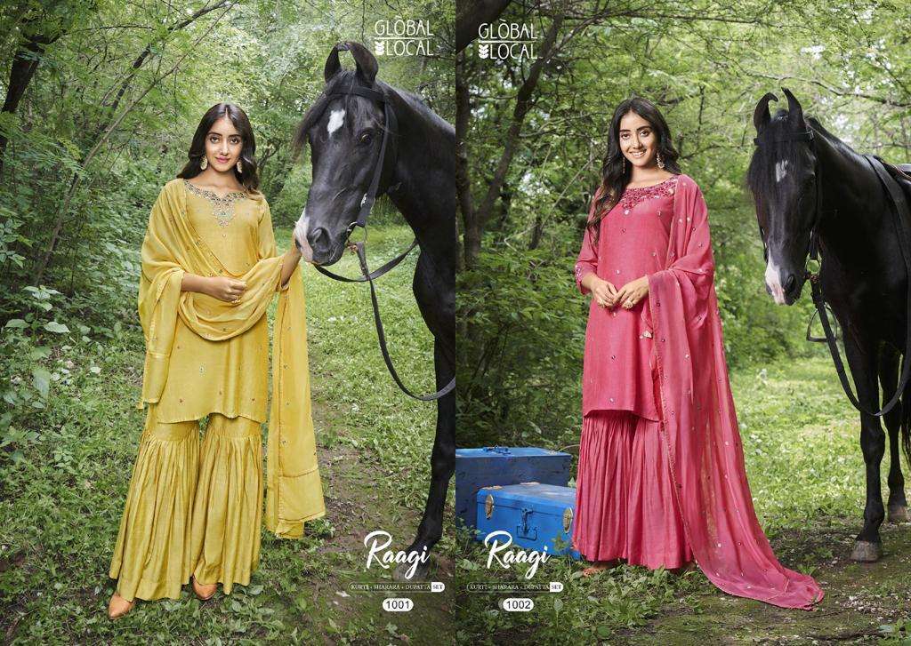 global local raagi series 1001-1004 muslin sharara suit 