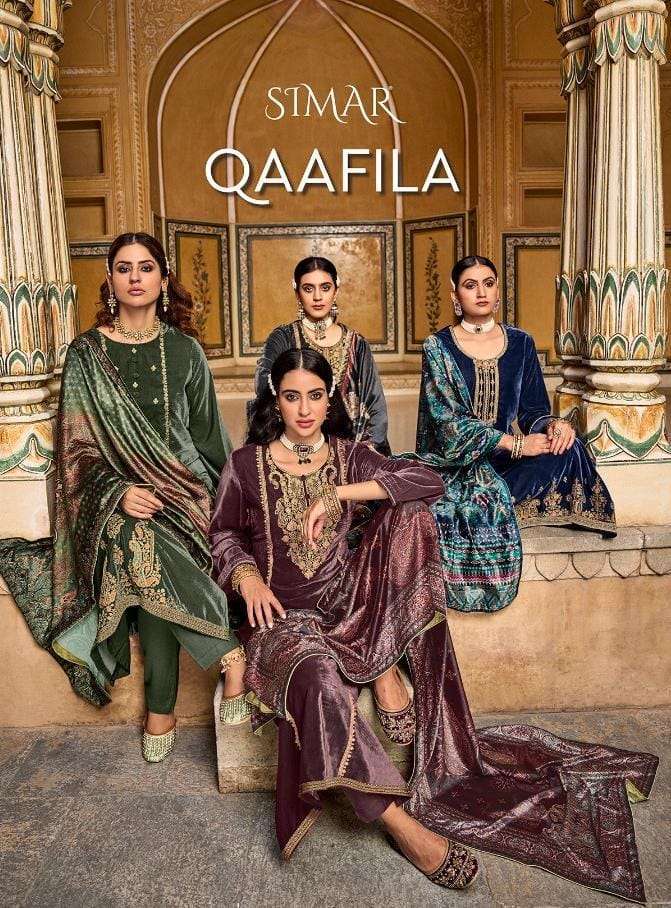 glossy qaafila series 5031-5036 velvet suit 