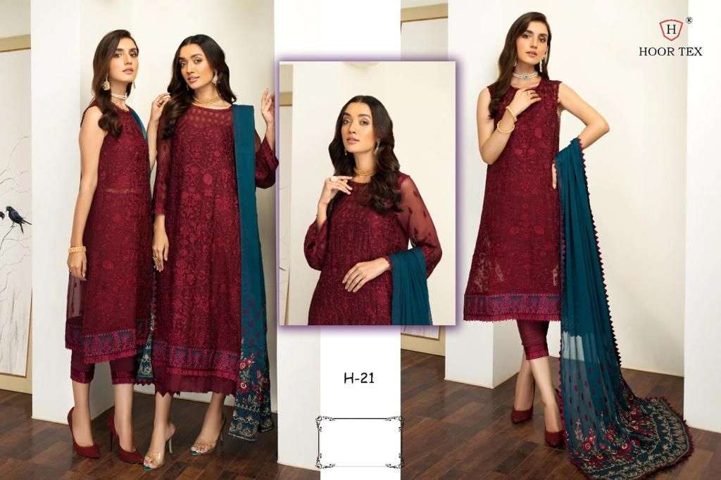 hoor tex h-21 designer faux georgette suit 