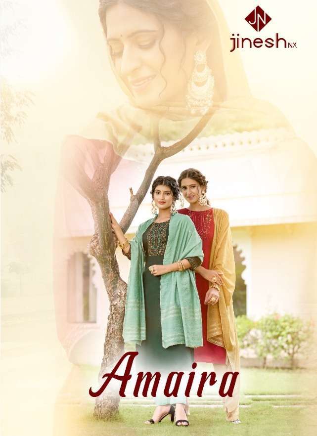 jinesh nx amaira series 1001-1006 pure silk readymade suit 