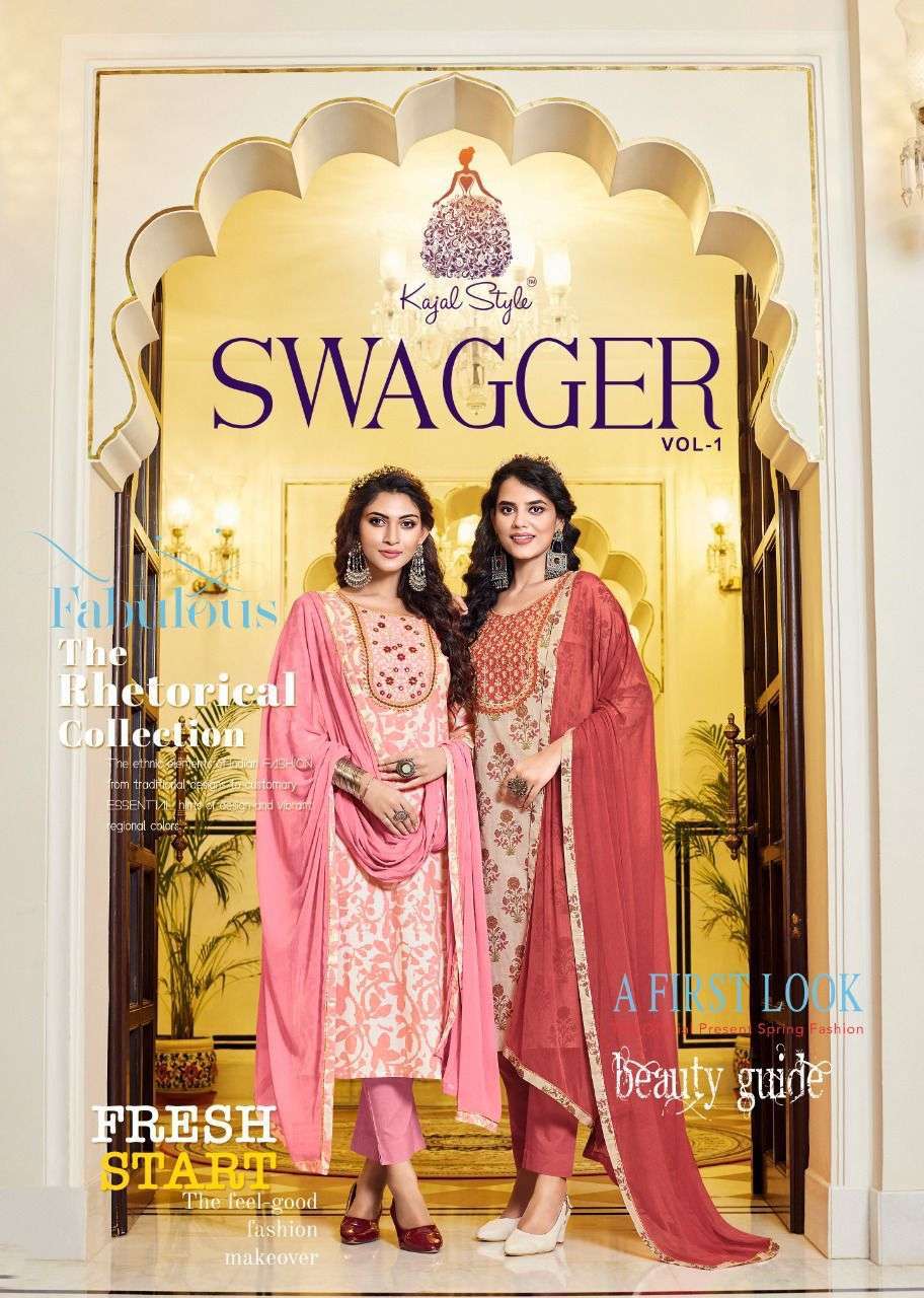 kajal style swagger vol 1 series 1001-1006 pure cotton readymade suit 