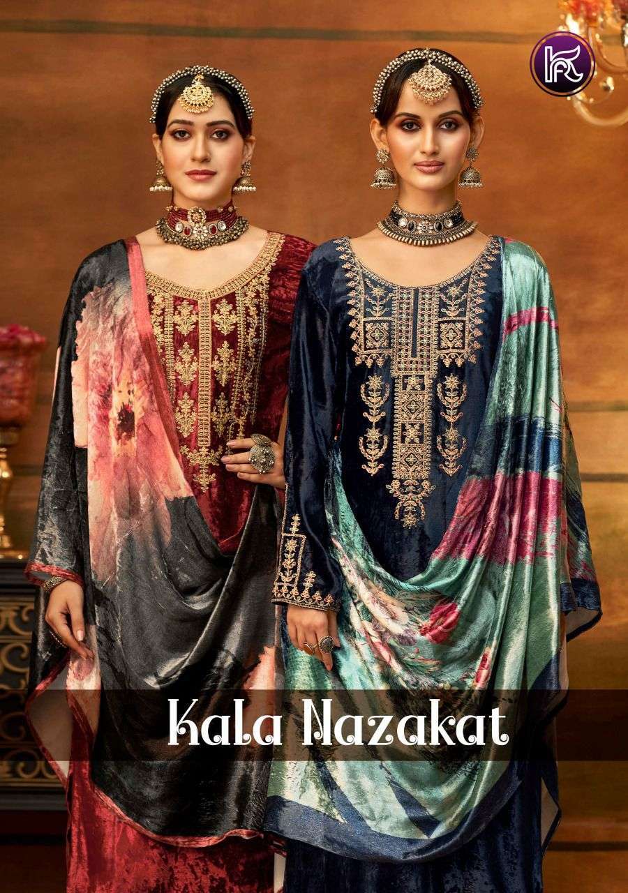 kala fashion nazakat series 2001-2006 pure velvet suit 