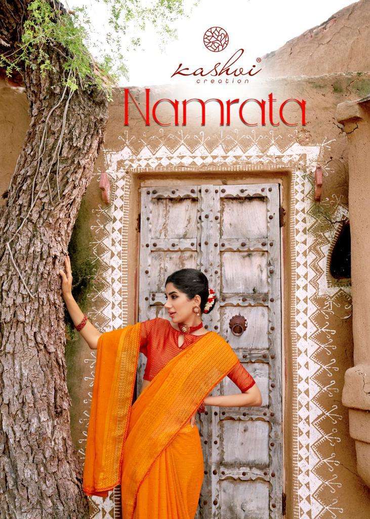 kashvi namrata series 86001-86010 chiffon brasso saree