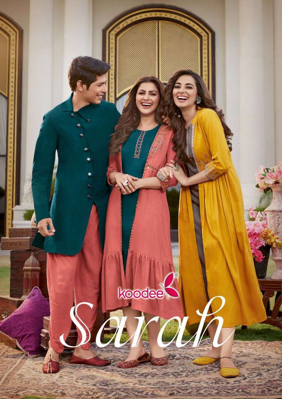 koodee sarah series 1001-1004 chinon kurti with shrug