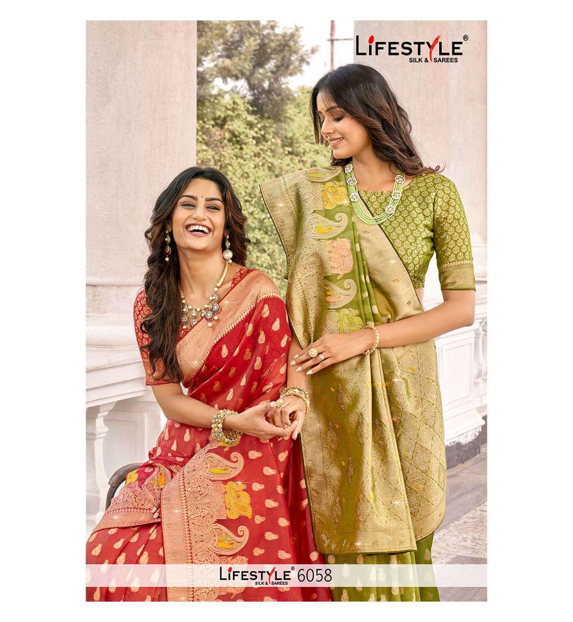 lifestyle 6058 vol 1 series 94441-94446 nylon organza saree