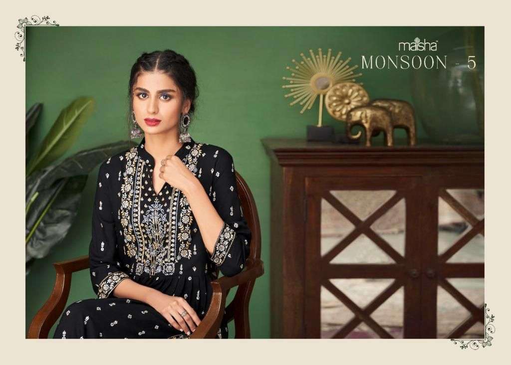 maskeenji monsoon vol 5 designer pure rayon kurti 