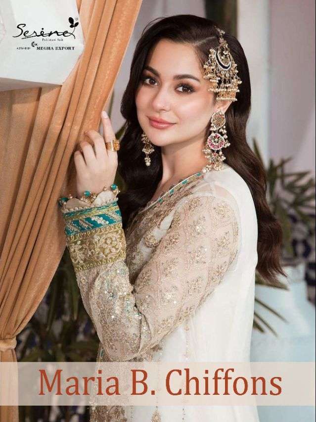 megha exports maria b chiffons series 48001-48003 faux georgette suit 