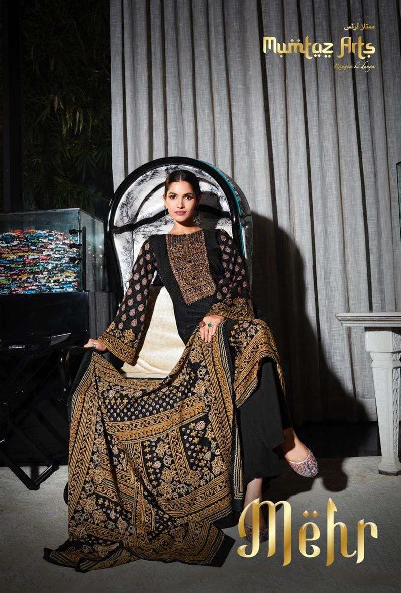 mumtaz arts mehr twill series 9001-9008 pure pashmina suit 