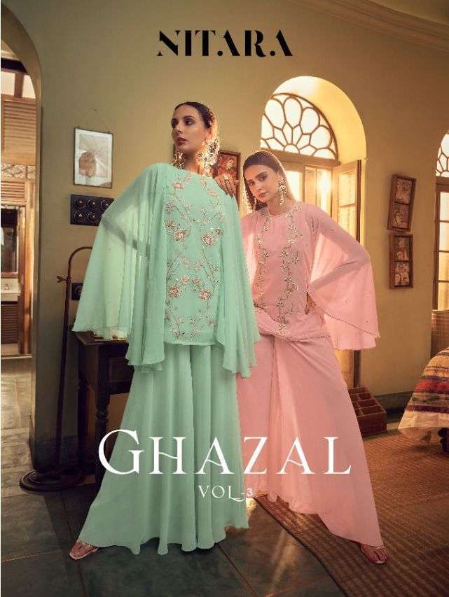 nitara ghazal vol 3 series 7101-7104 georgette kurti 