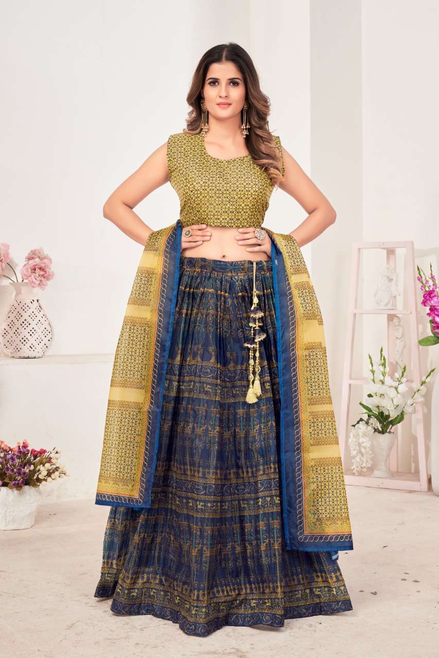 pr wedding pure organza readymade lehengas crop top collection